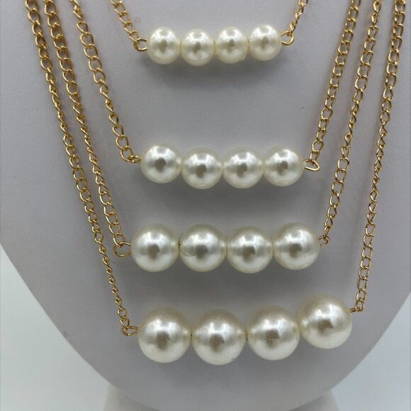 Earrings, real pearls, gold plate, large size, stud style, NWOT, updated classic - Picture 11 of 15